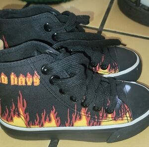 Old Navy Kids Black and Red Flame Sneakers